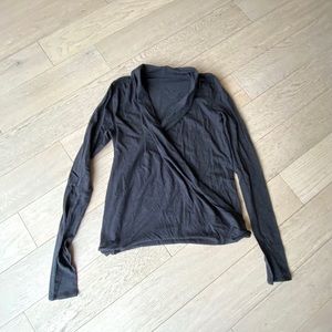 Wrap front long sleeve